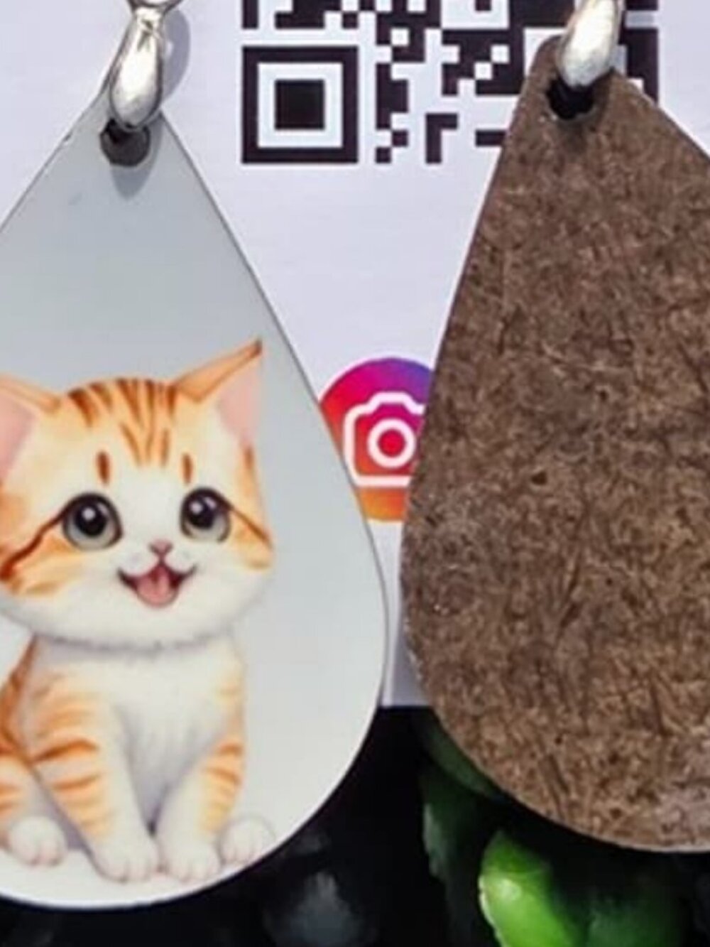 Cat Teardrop Dangle Earrings